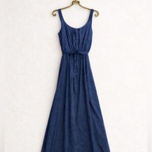 100 Cotton CP SHADES Maxi Dress Navy Blue Sleeveless Medium